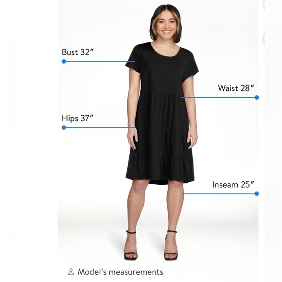 Time and Tru Women's Tiered Knit Dress - Picture 3 of 7